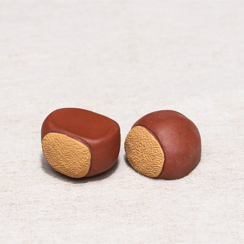 Sáng tạo cá tính trà cát tím thú cưng hạt dẻ long nhãn Bộ trà trái cây trang trí nhỏ bán buôn điêu khắc Yixing