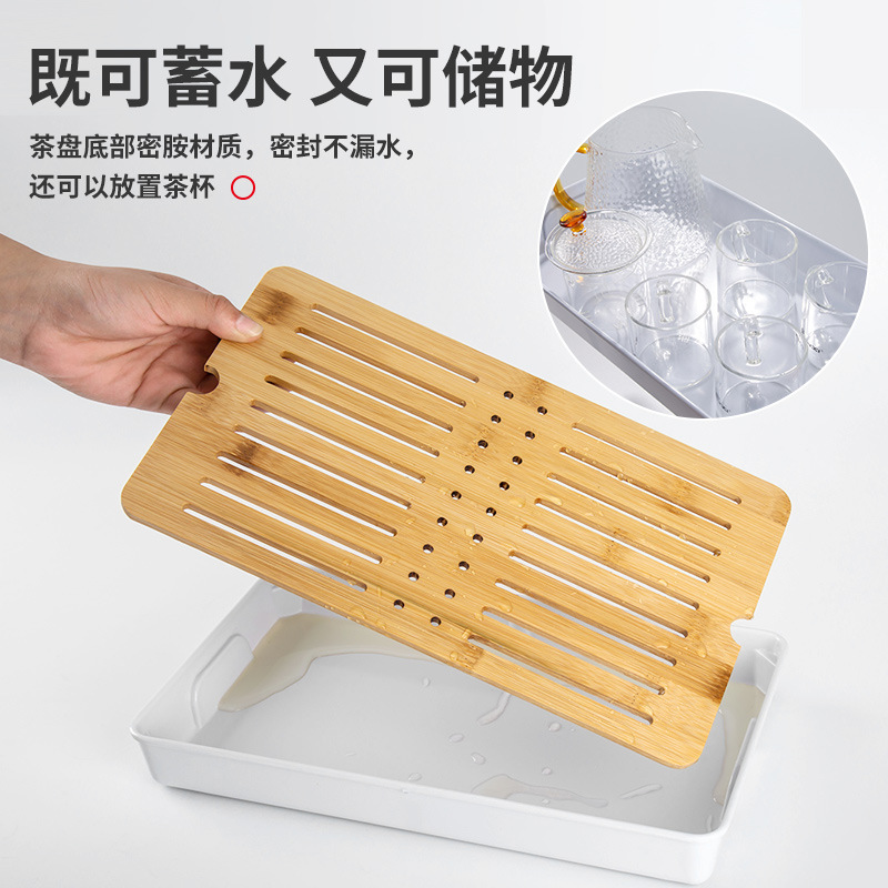 Khay trà pha khô gia dụng khay trà Kung Fu khay trà bàn trà tre khay trà hiện đại đơn giản khay thoát nước biển trà loại nhỏ