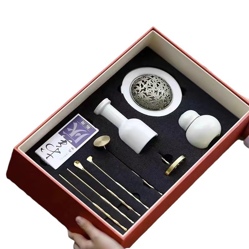 Song Yun Celadon Fragrance Road Set Hộp quà Hộp quà cao cấp ánh sáng sang trọng Lư xông hương Dụng cụ ấn hương bột