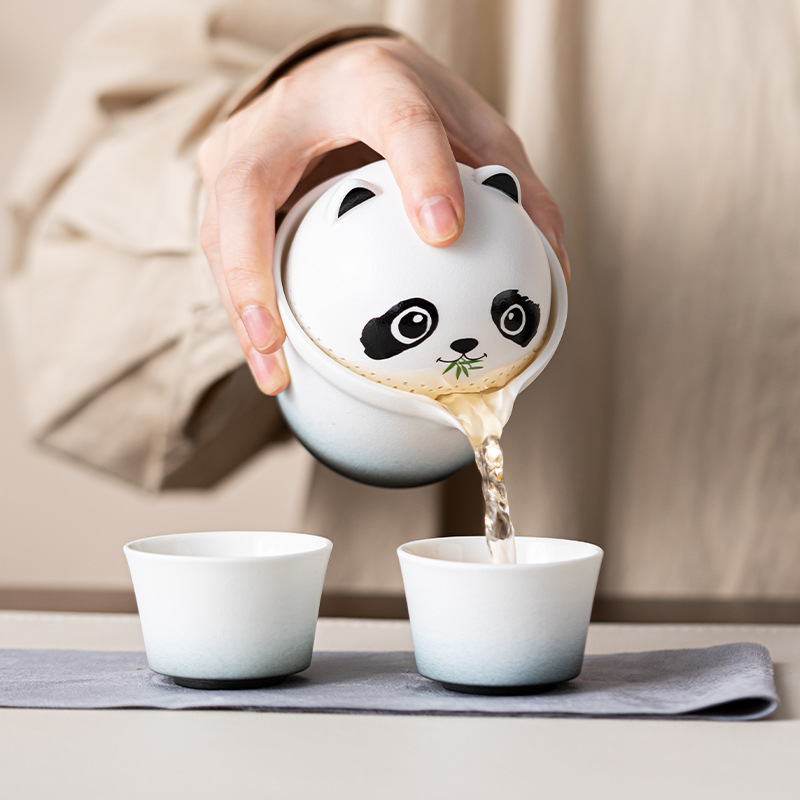 Bộ ấm trà Kung Fu Panda Kuai Ke Du lịch Quốc gia Xu hướng ngoài trời Di động Bán buôn Lobo Kuai Ke Di động