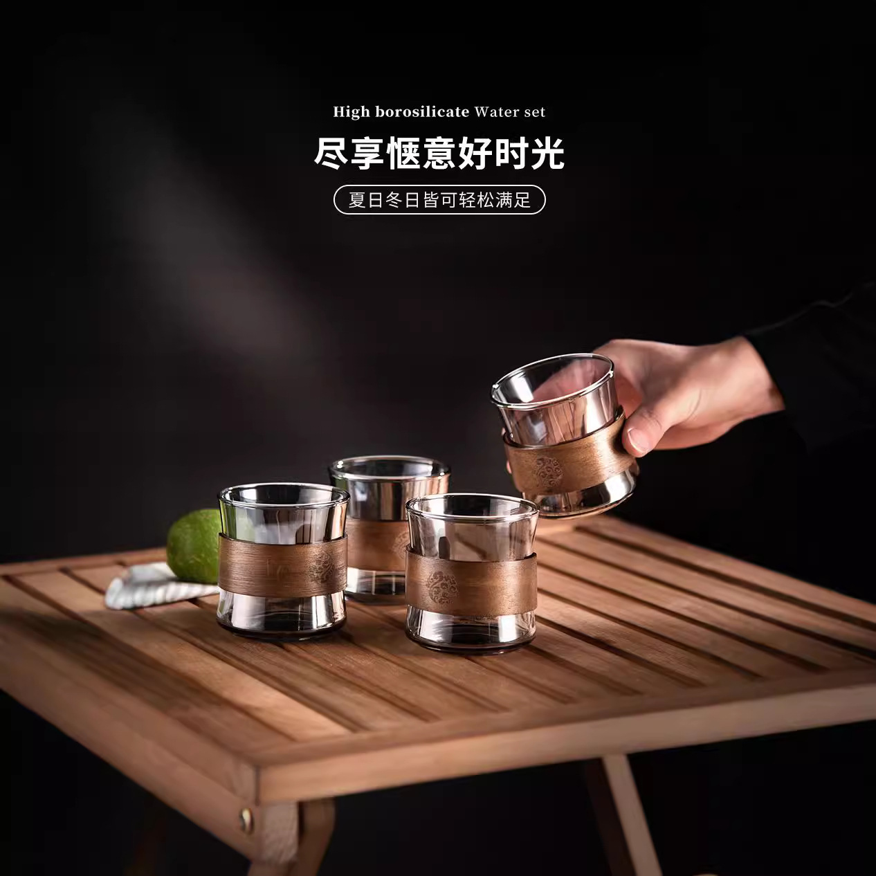 Ly nước thủy tinh cao cấp dùng trong gia đình, ly ăn sáng, ly nước ép và nước uống lạnh phong cách ins, dày dặn, chịu nhiệt cao và chống nổ.