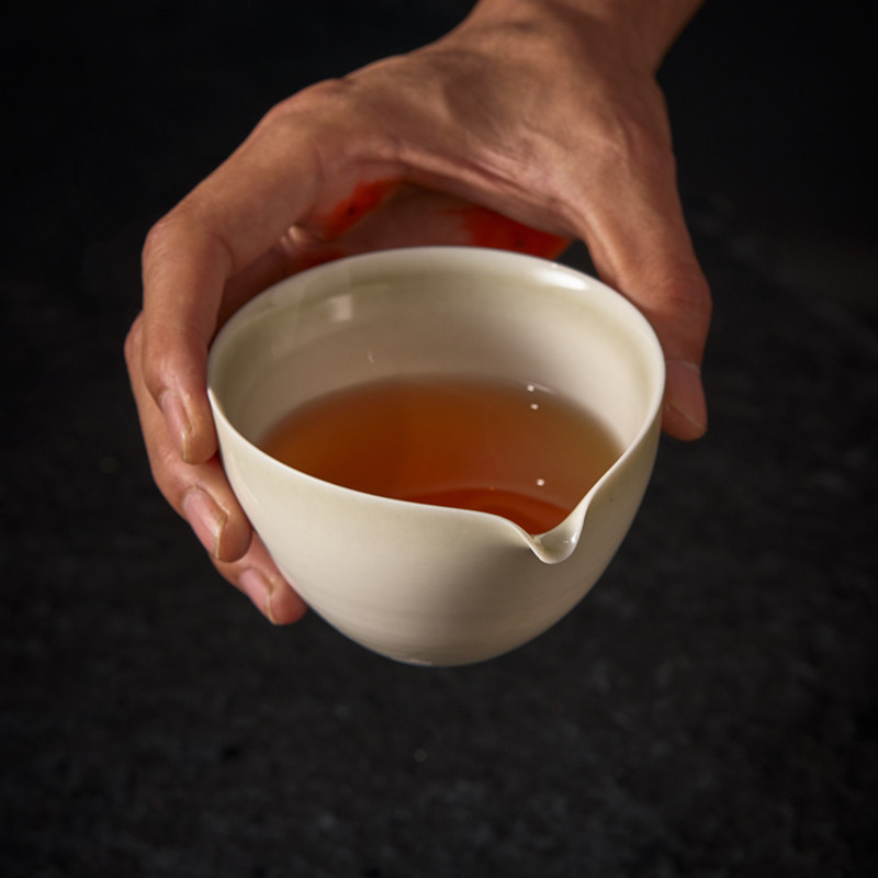 Bộ trà tráng men màu xám thực vật cốc công bằng cốc tách trà gốm sứ đơn cốc đồng nhất phụ kiện trà đạo thủ công Biển Trà gia dụng