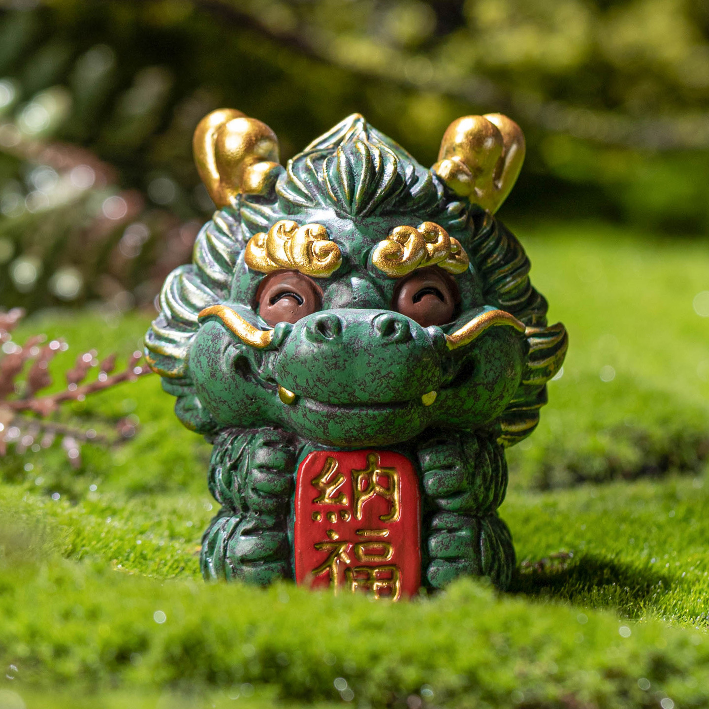 Đồ trang trí phòng khách để bàn Fa Nafu Kylin đồ trang trí linh vật đá sa thạch xanh bàn làm việc trang trí cảnh quan