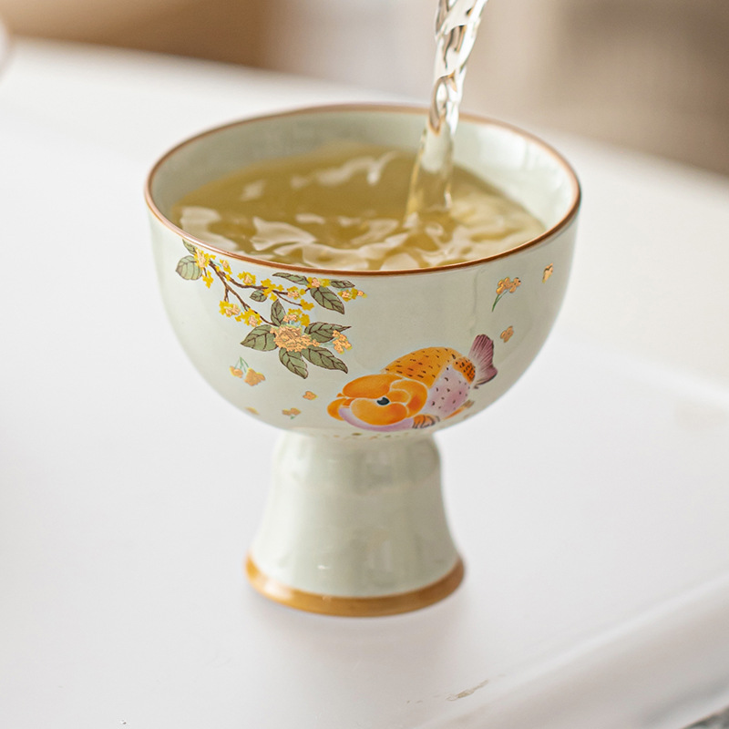 Cốc chủ nhân cổ màu xám thực vật, cốc cao cá vàng osmanthus, bộ trà gia dụng, cốc trà Kung Fu, cốc trà, cốc trà, cốc trà, chống bỏng