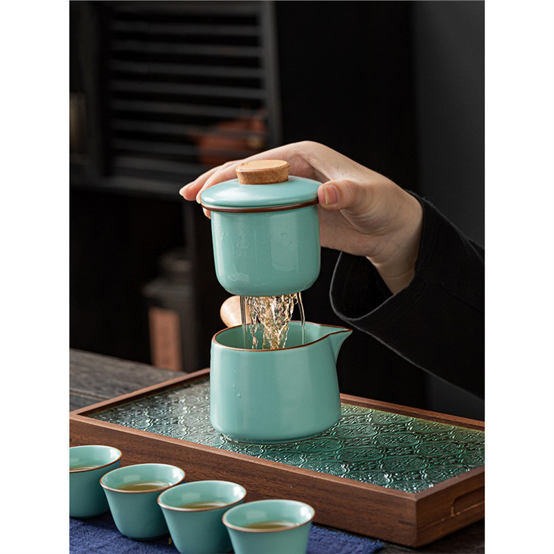 Bộ trà du lịch xách tay cao cấp Trung Quốc bộ nhỏ bộ tách trà ngoài trời bộ tách trà cắm trại đơn