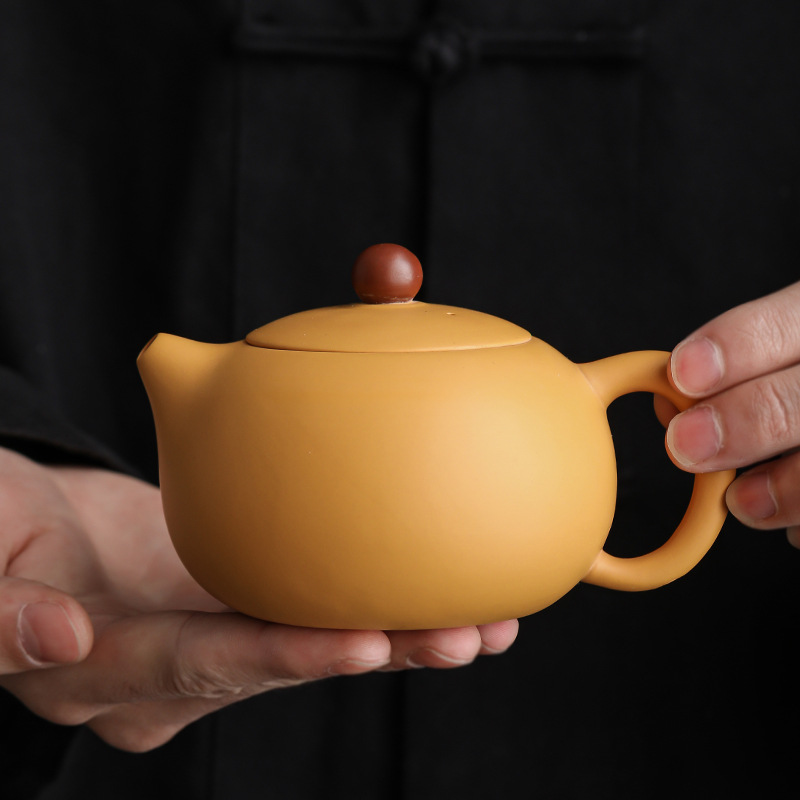 Ấm trà tây cát tím bùn đoạn vàng ấm trà gia dụng Xishi ấm trà dụng cụ pha trà Kung Fu ấm trà mẫu mới 2025