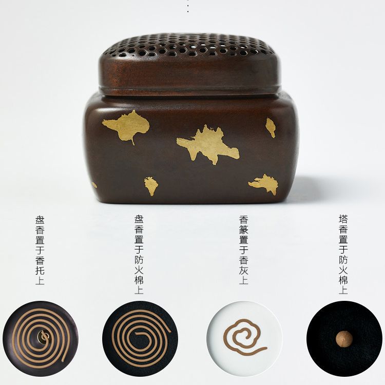 Lư hương bằng đồng nguyên chất, lư hương đĩa trầm hương, lư hương chữ hỷ nhỏ bằng đồng cổ trong nhà gia dụng, lư hương đàn hương Phật