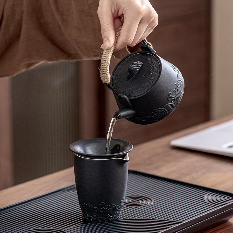 Bộ trà Kung Fu du lịch Nhật Bản bộ nhỏ khay trà đơn giản gia dụng cốc trà gốm sứ túi xách tay ngoài trời