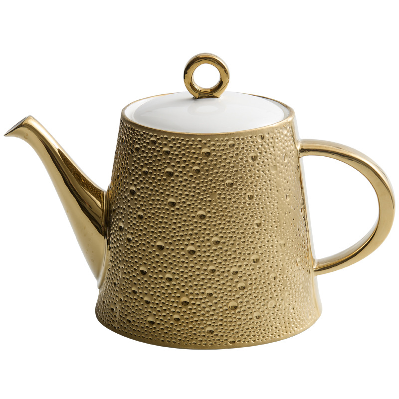 Ấm trà gốm sứ mưa sao băng ấm trà gia dụng có tay cầm ấm trà chiều sáng tạo cao cấp sang trọng ấm trà hoa lọc