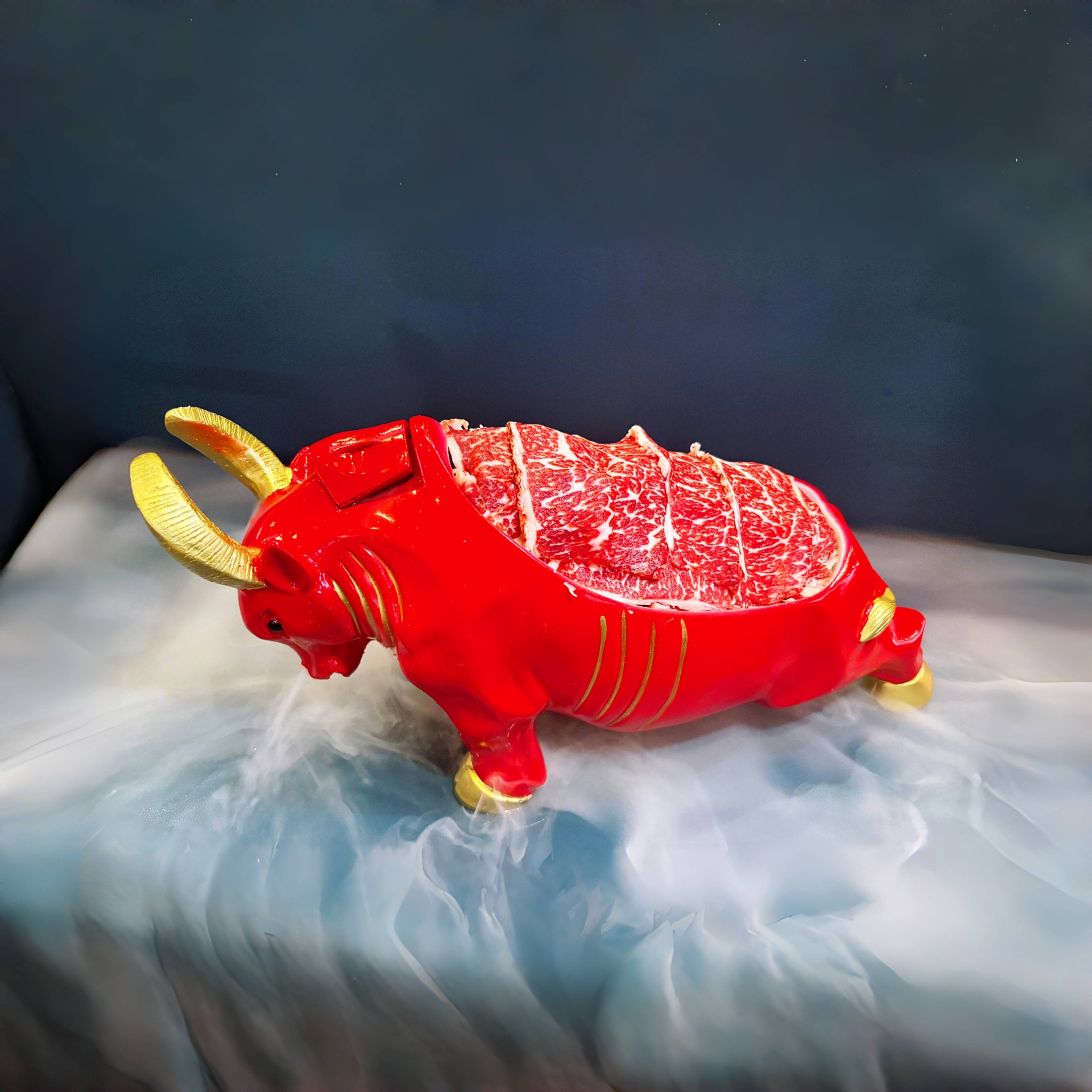 Đá khô, nhựa, đấu bò, lẩu, đĩa sáng tạo, khách sạn nổi bật, Quan Niệm nghệ thuật thương mại, Bộ đồ ăn sáng tạo