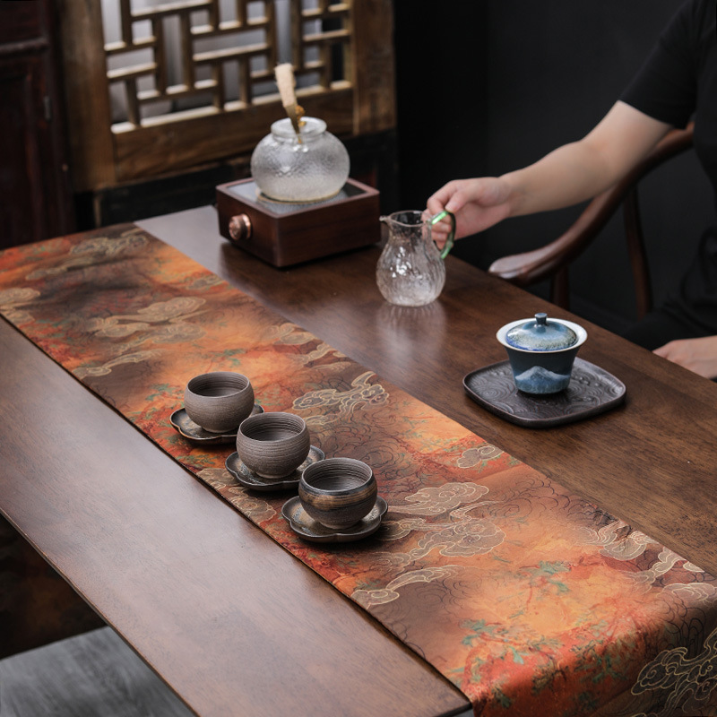 Bàn trà hai mặt sợi mây thơm Daantang bàn trà Thiền đơn giản đệm bàn cổ điển khăn trải bàn vải nghệ thuật Khăn trải bàn trà phối trà đạo