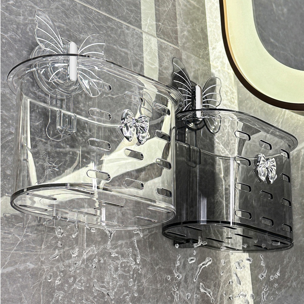 Bướm cốc hút bàn chải đánh răng giá treo tường không đục lỗ giỏ treo phòng tắm kem đánh răng dao cạo râu giá đựng lược