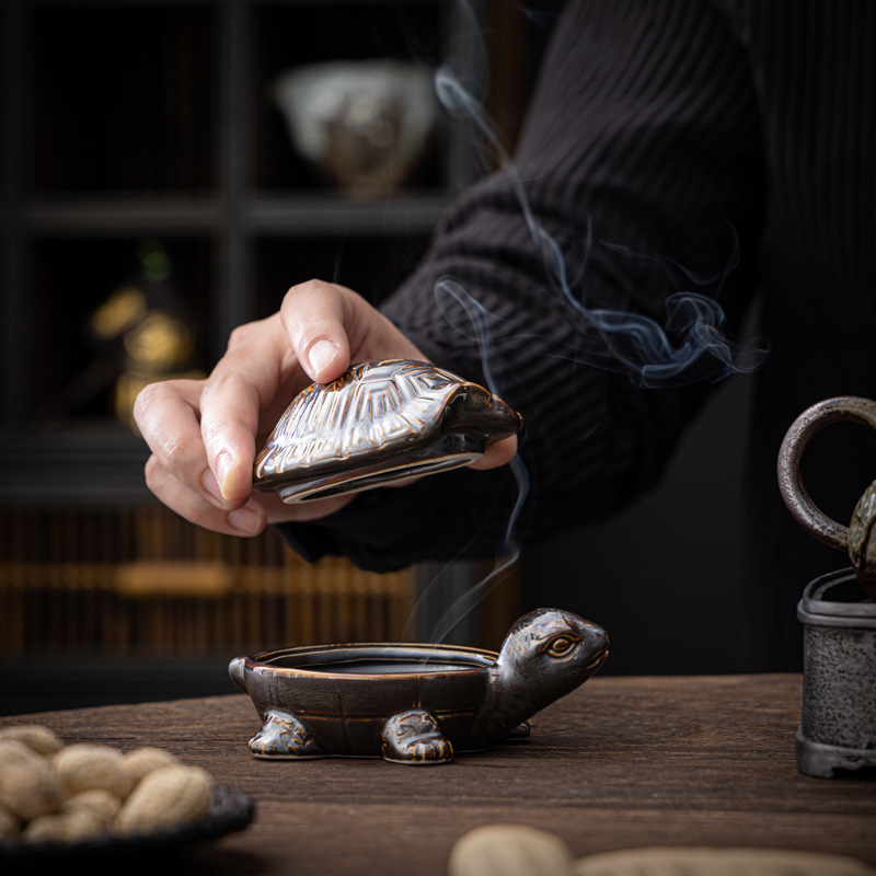 Lư hương cổ điển rùa xuyên biên giới, gốm đàn hương, đồ trang trí đường hương gia dụng, nhà máy nghệ thuật sáng tạo, bán buôn trực tiếp