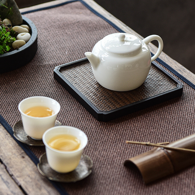 Thiết bị nhảy bình phong sứ trắng ấm pha trà Kung Fu ấm trà sứ ngọc bích mỡ cừu gia dụng Xi Shi bộ trà dùng một người ấm đơn kiểu Trung Quốc