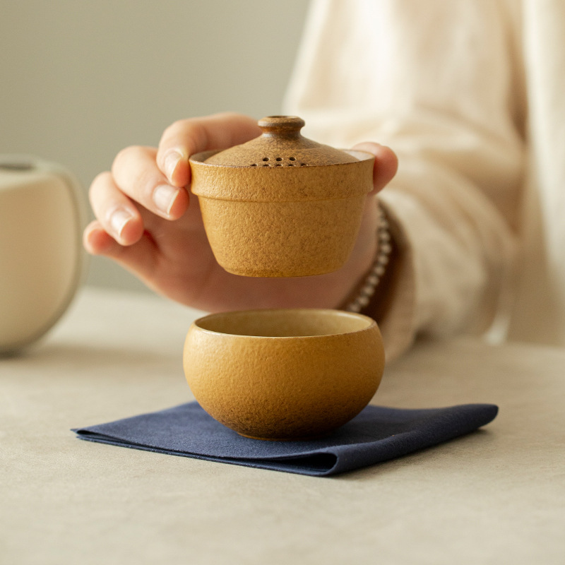 Bộ ấm chén sứ cổ điển Chupu, cốc uống nhanh, dùng một người, ngoài trời, du lịch, quà lưu niệm gốm sứ