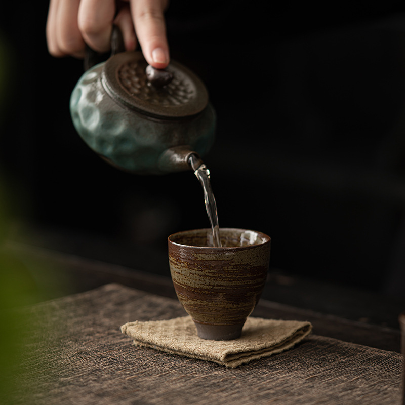 Cốc sớm yên tĩnh phong cách cổ cốc trà gốm thô cổ điển thủ công kiểu Nhật cốc trà gốm sứ Kung Fu thơm cốc nhỏ đơn