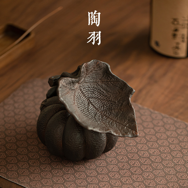 Dụng cụ lọc trà bí ngô gốm màu tím cao cấp mới tích hợp bộ lọc trà tách nước trà bộ lọc trà phụ kiện.