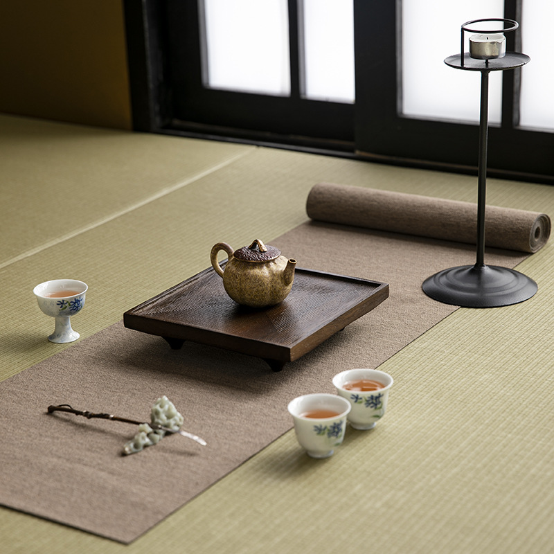 Khay trà vòng tròn bốn mùa Nam Mỹ ấm trà bàn pha khô cổ điển văn phòng phụ kiện bộ trà gia dụng đệm ấm trà