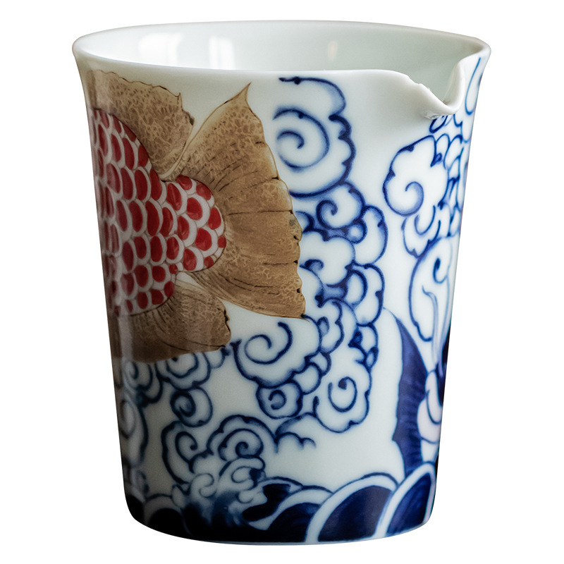 Cốc công tắc cá rồng phong cách Quốc Triều cốc trà Biển đơn tách trà cốc trà đồng nhất Phụ Kiện Bộ trà Kungfu Trung Quốc Cốc gốm sứ