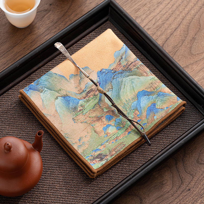 Khăn trải trà thấm nước quốc triều cao cấp khăn trải bàn trà bàn trà thiền kiểu Trung Quốc khăn trải bàn trà bộ trà kungfu khăn lau lót khăn