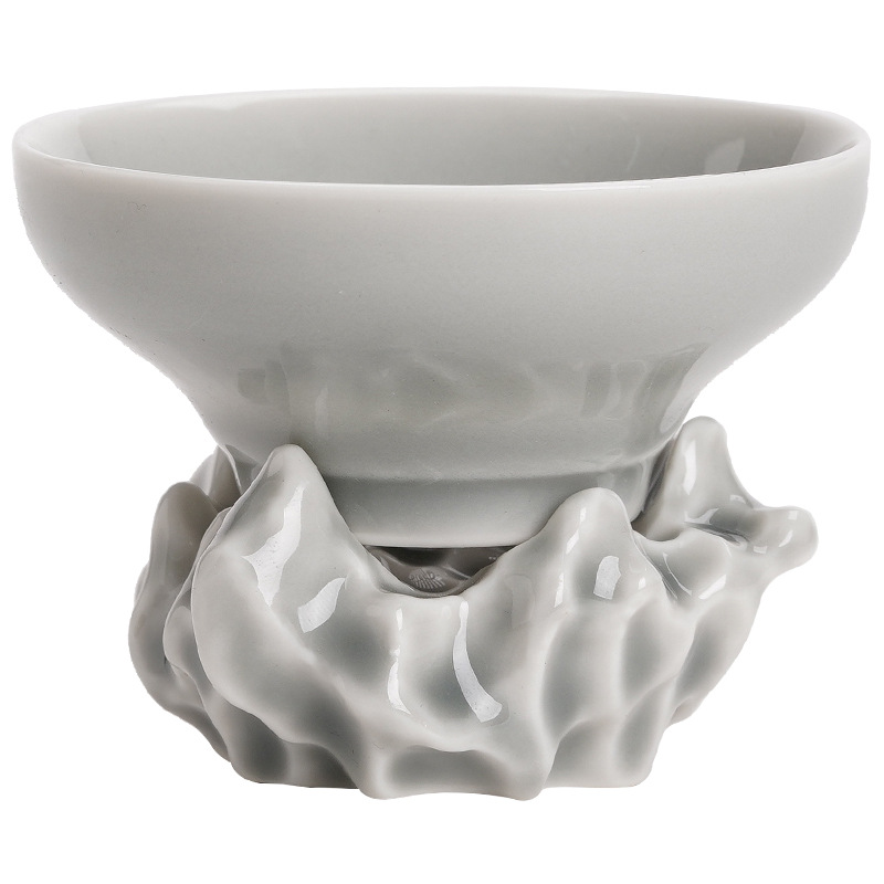 Bộ lọc đá khô men tro đá kiểu Nhật Bộ lọc trà gốm lọc trà phụ kiện bộ trà Kung Fu lưới lọc trà ngăn trà