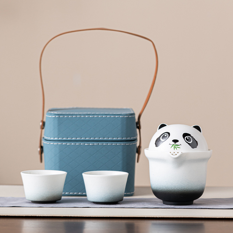 Bộ ấm trà Kung Fu Panda Kuai Ke Du lịch Quốc gia Xu hướng ngoài trời Di động Bán buôn Lobo Kuai Ke Di động