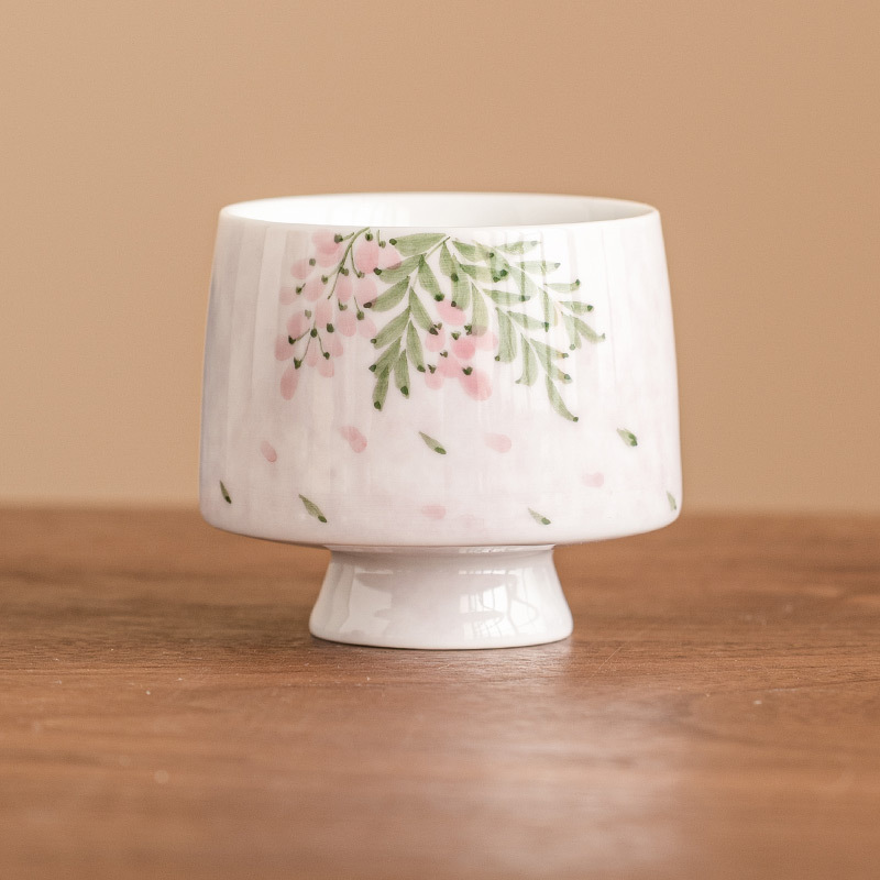 Cốc trà hoa tử đằng vẽ tay cốc trà cốc chủ nhân chuyên dụng cá nhân cốc phụ nữ gốm sứ công phu giá trị cao cốc trà