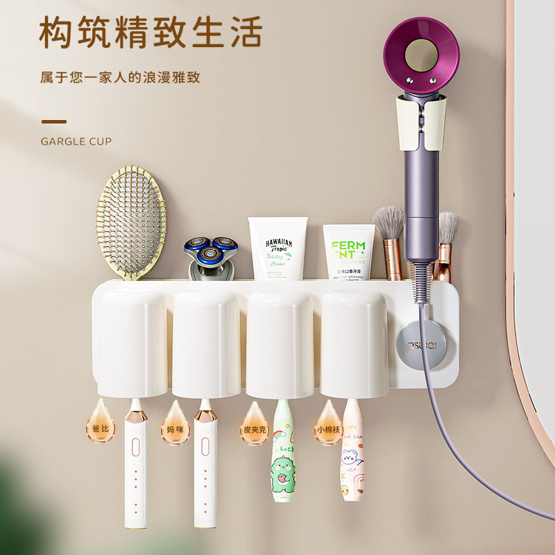 Giá đựng máy sấy tóc, giá đỡ máy sấy tóc trong phòng tắm không cần khoan, giá đỡ máy sấy tóc treo tường, giải pháp lưu trữ.