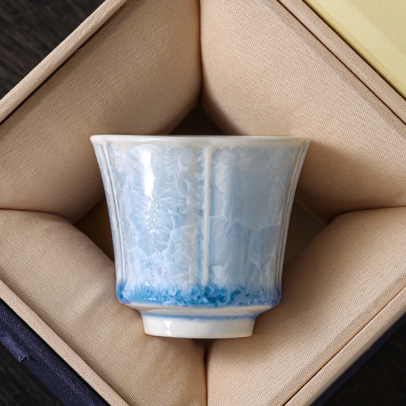 Cốc pha lê tráng men biến đổi gốm sứ cốc trà cốc chủ nhân cao cấp chuyên dụng cá nhân cốc đơn hoa băng cao cấp trà