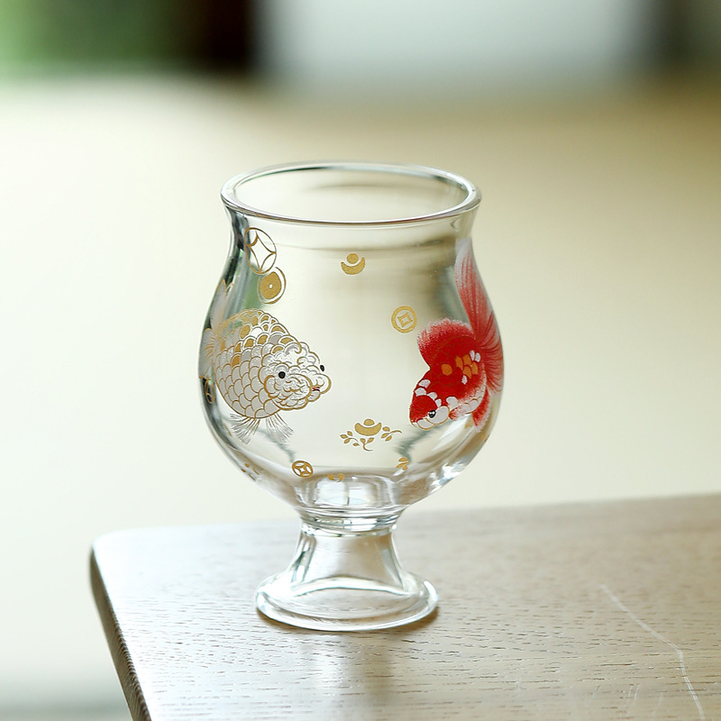 Ly thủy tinh nhỏ trong suốt cao cấp, chất liệu thủy tinh borosilicat cao, có đế cao, ly chính dùng để nếm trà xanh, ly đơn.