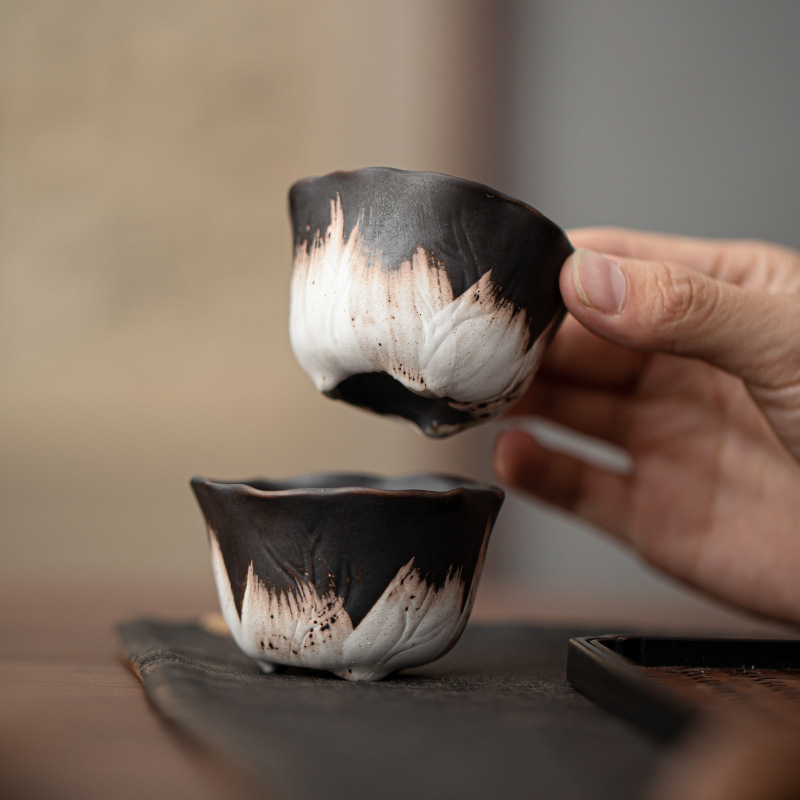 Wabai Im lặng Chén lá sen Bộ trà Kung Fu cổ điển Cốc đơn Chủ nhân gốm sứ gia dụng Cốc trà Cốc uống trà cá nhân