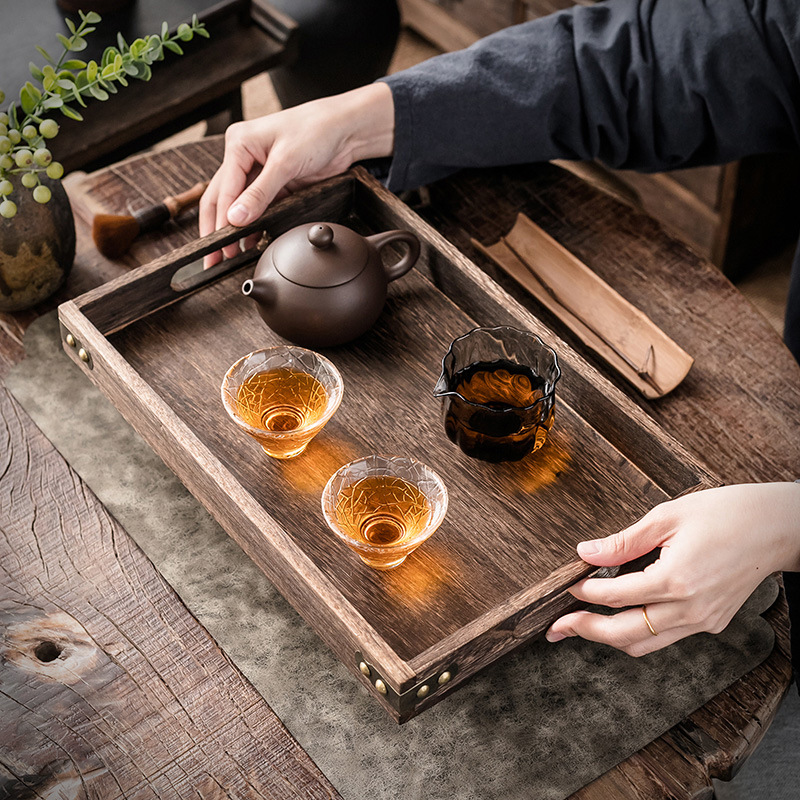 Khay gỗ paulownia kiểu Trung Quốc, nấu trà, phụ kiện trà, đồ ăn nhẹ, đĩa giải khát buổi chiều, bánh ngọt, đồ ăn nhẹ, trái cây sấy khô