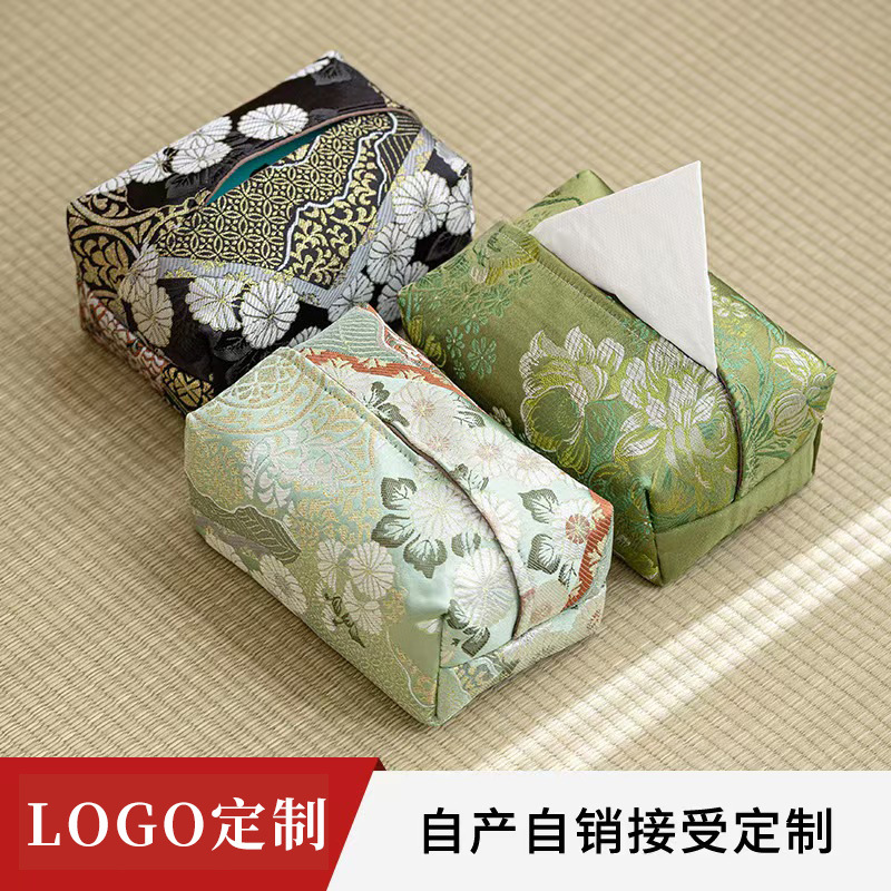 Hộp đựng khăn giấy thổ cẩm hộp rút giấy phòng khách gia dụng bọc khăn giấy đựng đồ sáng tạo đơn giản phụ kiện trà đạo Kung Fu kiểu Trung Quốc
