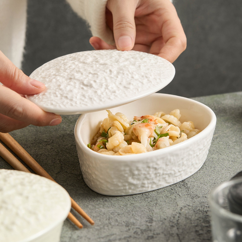 Bộ đồ ăn cho một người, nồi hầm gốm sứ, nồi canh nhỏ gia dụng, bát trứng hấp canh, nồi hấp thương mại có nắp, nồi hầm