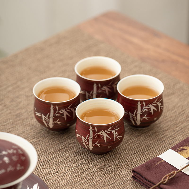 Cốc trà màu hồng táo gai, bộ trà gốm sứ gia dụng, cốc trà, cốc chủ nhân chuyên dụng cá nhân