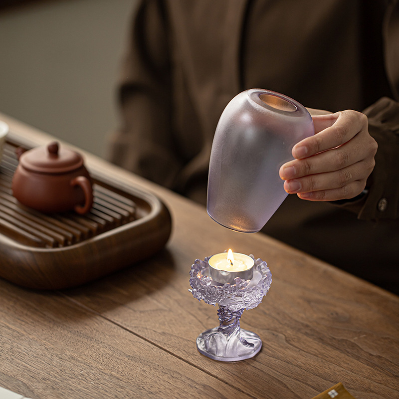 Trung Quốc Mới Thiền Kính Mờ Đèn Nến Thơm Phòng Trà Phòng Khách Không Khí Cao Cấp Đèn