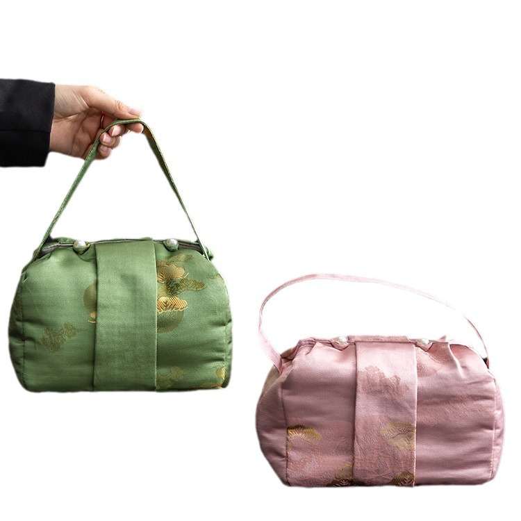 Túi đựng trà một ấm hai cốc túi đựng trà túi đựng trà bộ trà du lịch ngoài trời bộ bát có nắp gia dụng xách tay