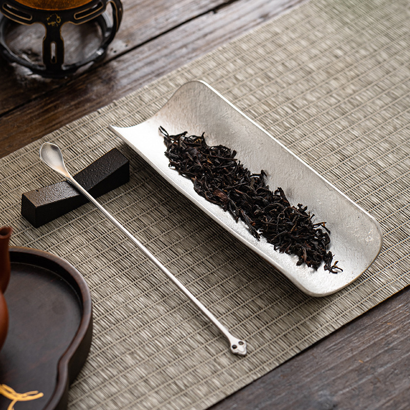 Dụng cụ đánh thức trà cánh sen thiếc cổ mới, thìa trà, thìa trà sáng tạo, dụng cụ tách trà, Phụ Kiện Bộ trà, Bộ 2 món