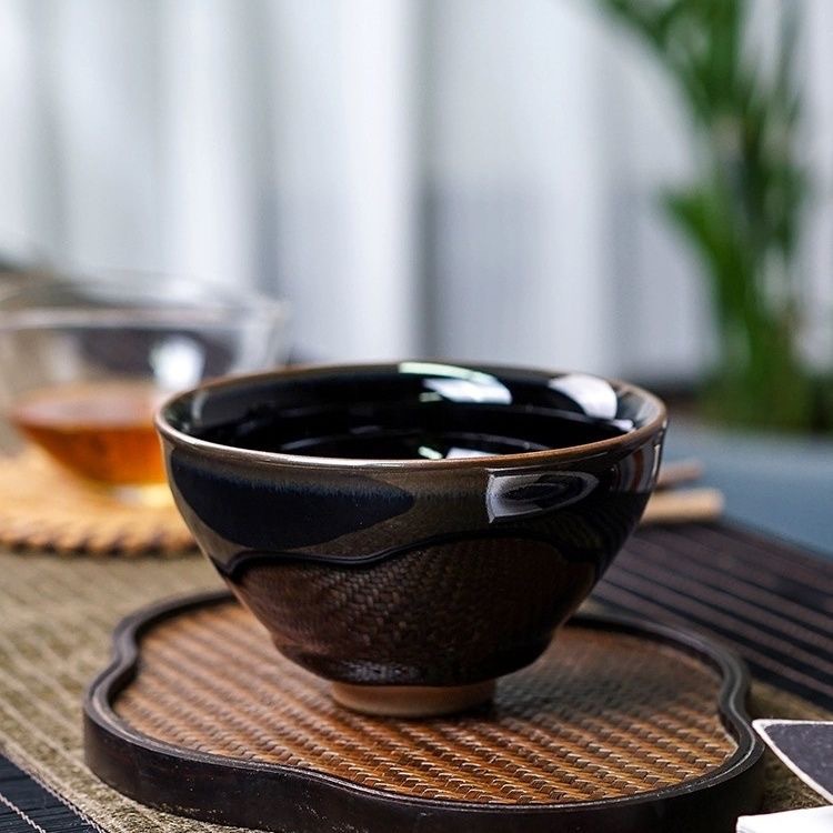 [Chén trà đặt hàng] Đồ dùng trà đặt hàng giả thời Tống, chén men đen, chén trà đặt hàng tiêu chuẩn 12,5 cm, bát matcha có chén vàng