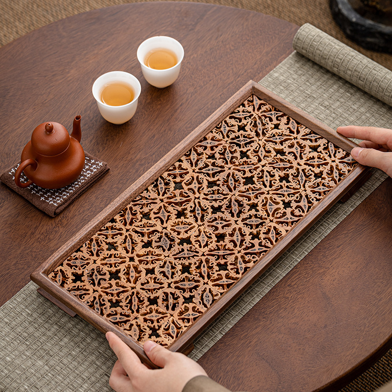 Khay tách trà quả óc chó, đĩa hình chữ nhật, đĩa nhỏ thương mại, đĩa ăn sáng gia dụng, đĩa vuông tráng miệng bánh ngọt
