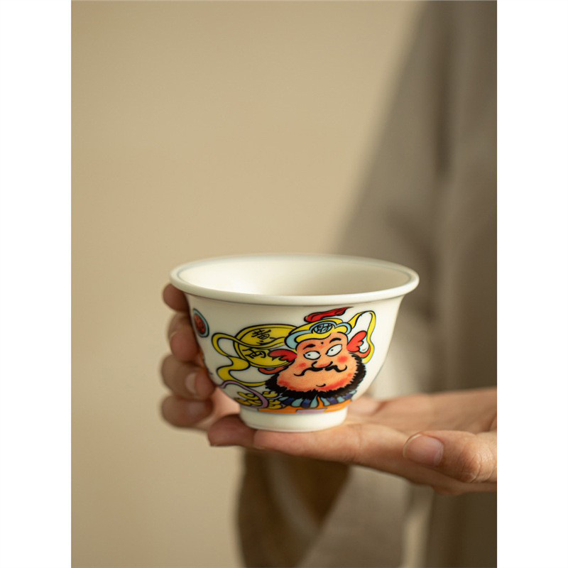 Cốc áp lực thủy triều quốc gia Fu Lu Shou Xi Cai cốc trà gốm sứ cốc chủ nhân cốc đơn tách trà cốc trà cao cấp chuyên dụng cá nhân