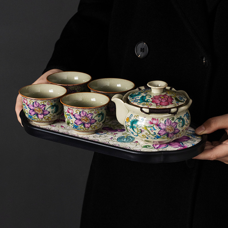 Bộ ấm trà Kung Fu bằng đất sét cũ, bộ nhỏ, bát pha trà đơn dùng trong khách sạn dùng trong gia đình, bàn pha khô