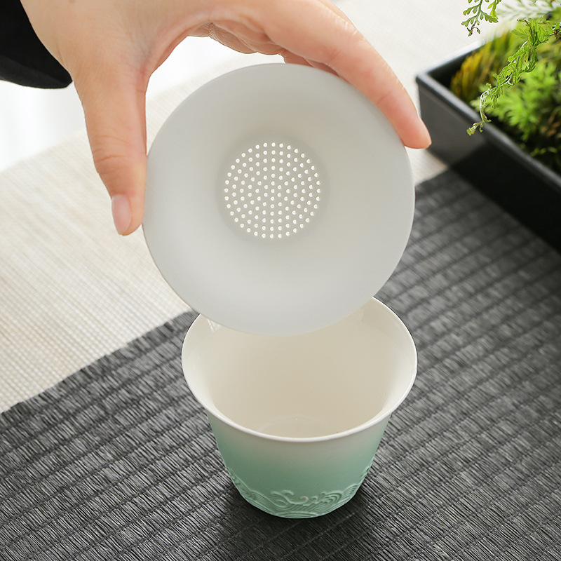 Bộ ấm trà kungfu gradient bộ nhỏ sang trọng gốm sứ đơn giản phòng khách gia dụng văn phòng gặp mặt quà tặng