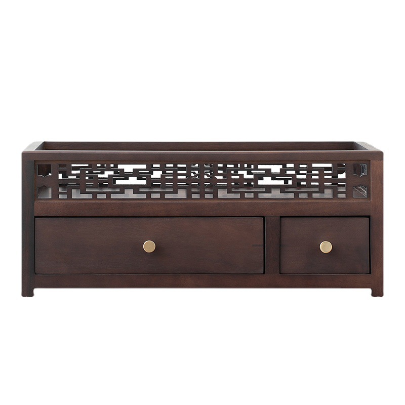 Giá để đồ Hàng rào gỗ óc chó, tủ đựng đồ, Hộp đựng trà Pu'er, trang trí trà đạo cổ điển kiểu Trung Quốc