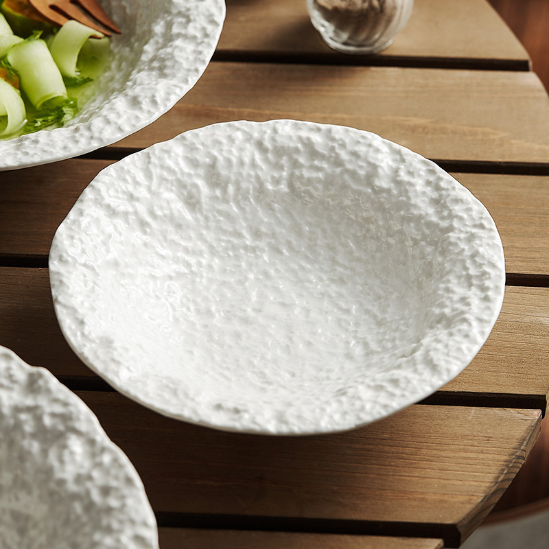 Bát gầu hoa văn đá Bát mì gốm sứ gia dụng Bát súp đặc biệt cho nhà hàng mì Bát salad đơn cỡ lớn Bộ đồ ăn cao cấp