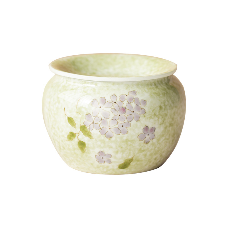 Hoa cẩm tú cầu vẽ tay hộp quà Jianshui gốm sứ gia dụng thùng đựng bã trà thùng đựng nước rửa trà kiểu Trung Quốc phụ kiện trà đạo