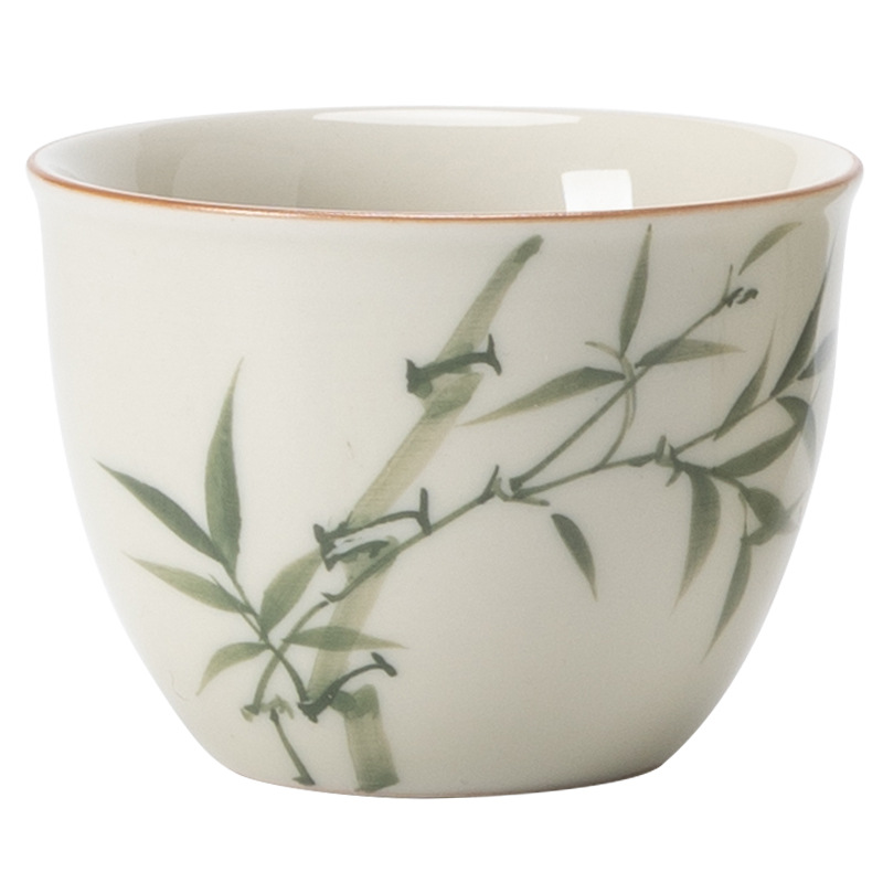 Cốc cốc đựng nước bằng tre xanh ngọc bích cốc chủ nhân cốc đựng trà gốm sứ chén đựng trà gốm sứ dụng cụ trà Kung Fu Trung Quốc cốc trà đơn