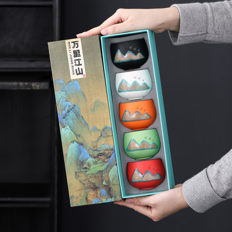 Cốc trà Yuanshan, cốc chủ nhà gốm sứ, bộ trà Kung Fu, cốc đơn, trà, bán buôn quà lưu niệm đơn