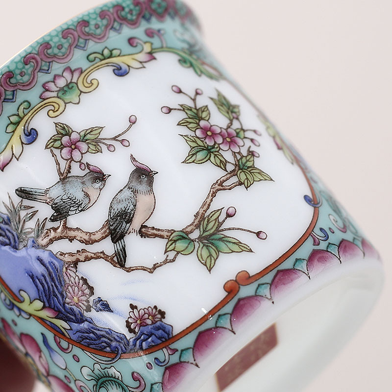 Cốc trà màu men bộ gốm sứ bộ trà kungfu cao cấp gia dụng cốc pha trà cốc chủ nhân thủ công cốc đơn quà tặng