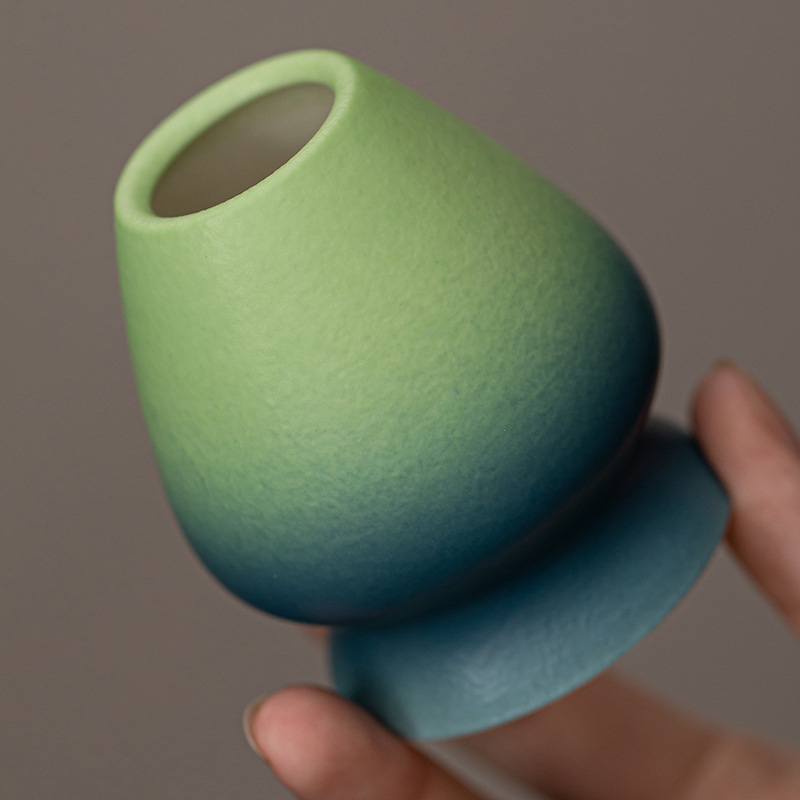 Gradient hồng xanh lá cây ren matcha bát trà bình trà đứng gốm sứ phụ kiện bình trà Nhật Bản đế bàn chải trà hỗ trợ trà đạo